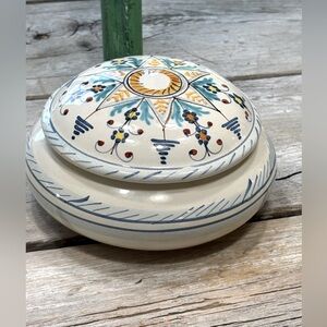 Vintage Ceramiche Artistiche Boho Trinket Dish. IMA 3”x5” Hand-painted | Italian